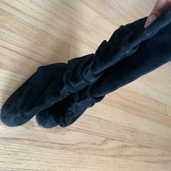 Authentic Burberry Black Suede Knee High Boots - Picture 14 of 16